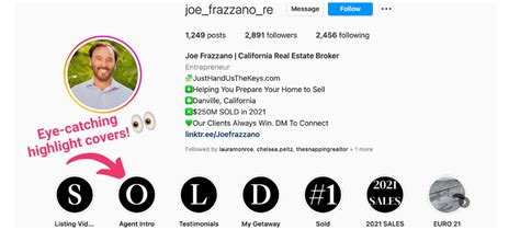 Real estate instagram bio example